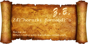 Záhorszki Barnabás névjegykártya